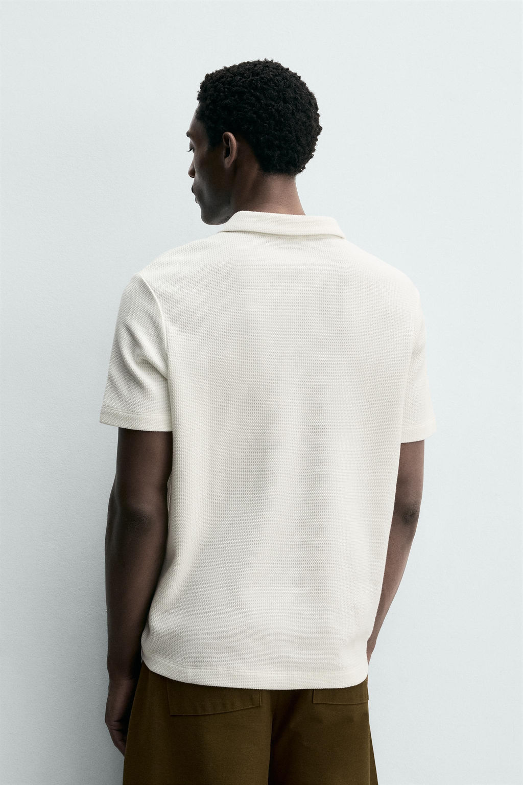 POLO RELAXED FIT ESTRUCTURA / Blanco roto - Zara фото 3
