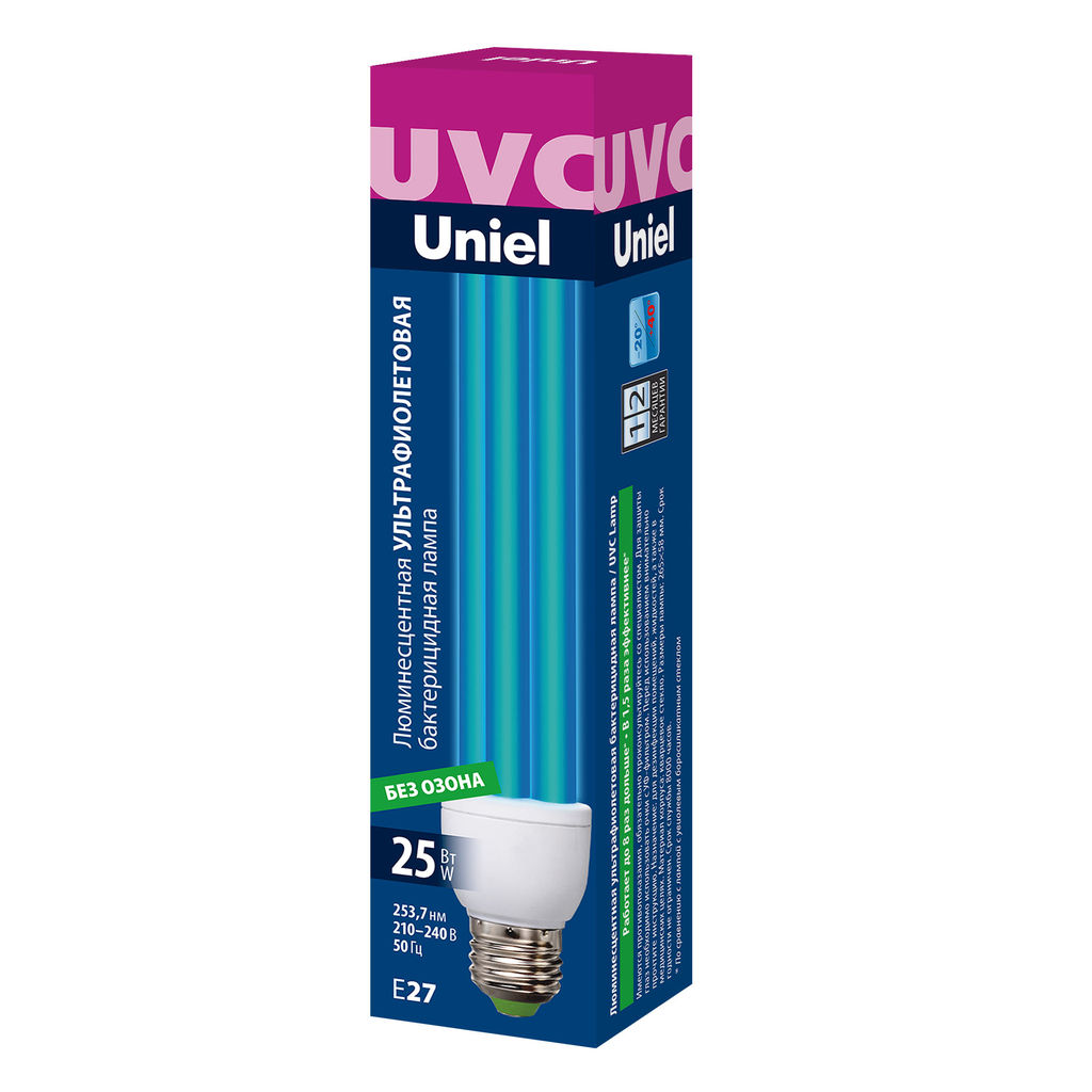 ESL-PLD-25/UVCB/E27/CL Лампа ультрафиолетовая бактерицидная. Спектр UVC 253,7нм. Картон. ТМ Uniel - Volpe фото 4