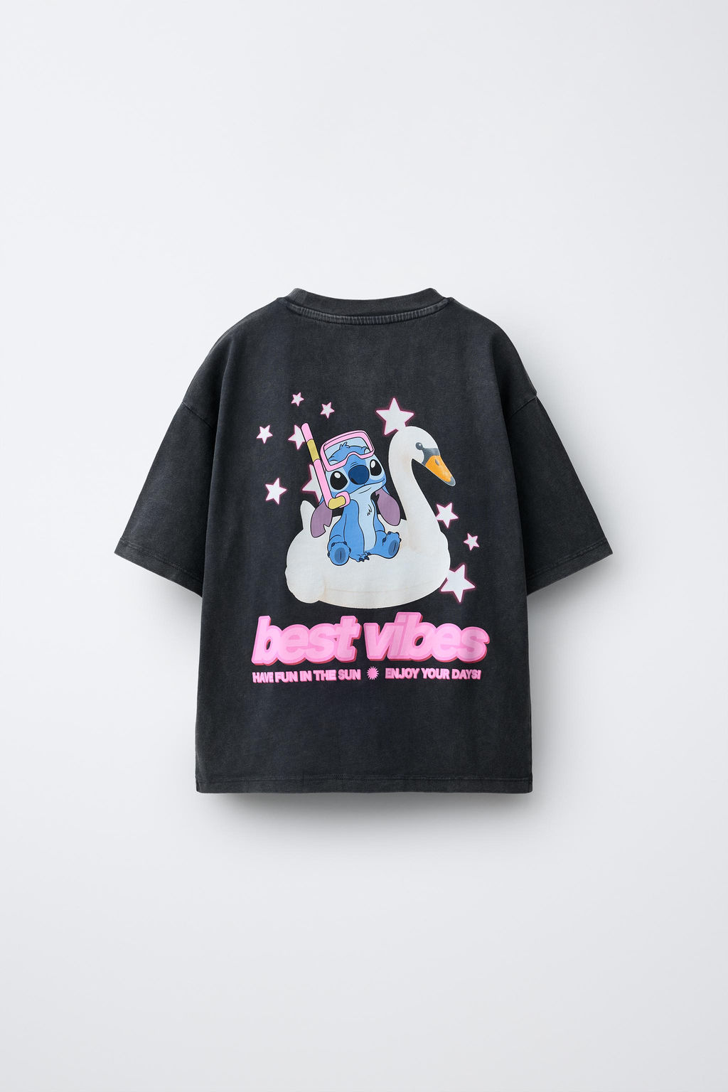 CAMISETA EFECTO LAVADO LILO & STITCH  DISNEY / Gris antracita - Zara фото 2
