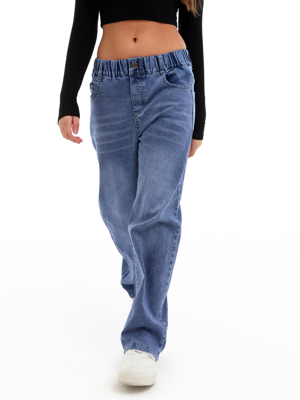 Джинсы-багги для девочек - Синий мир фото 12