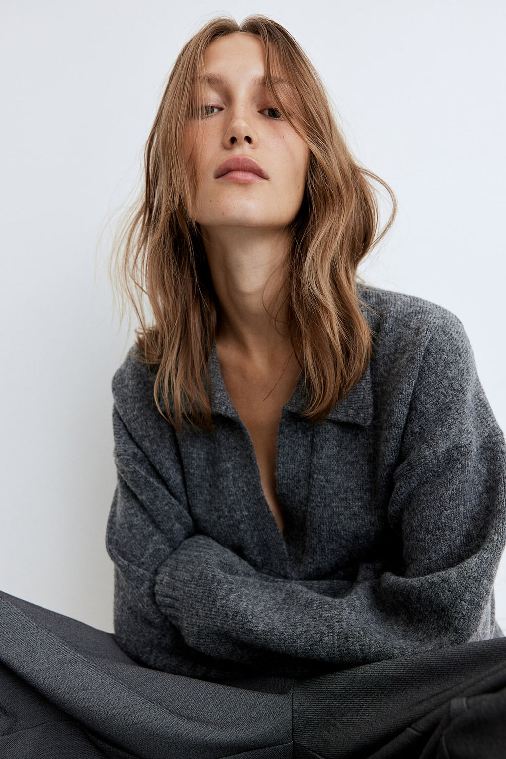 Jersey de punto fino con cuello - H&m фото 4
