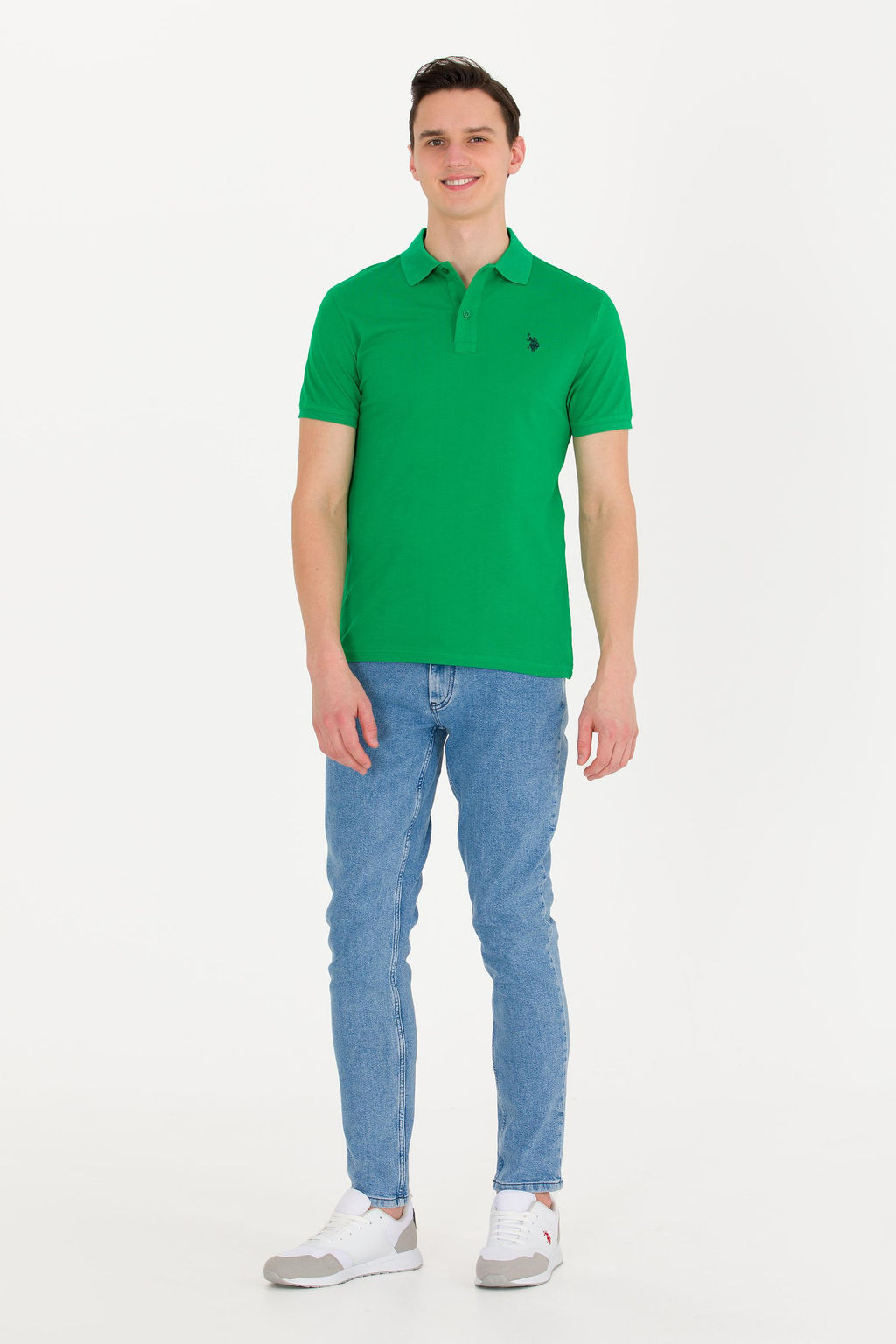 U. S. Polo Assn Мужская базовая футболка с воротником-поло Apple Green Green - U.s. polo assn фото 4