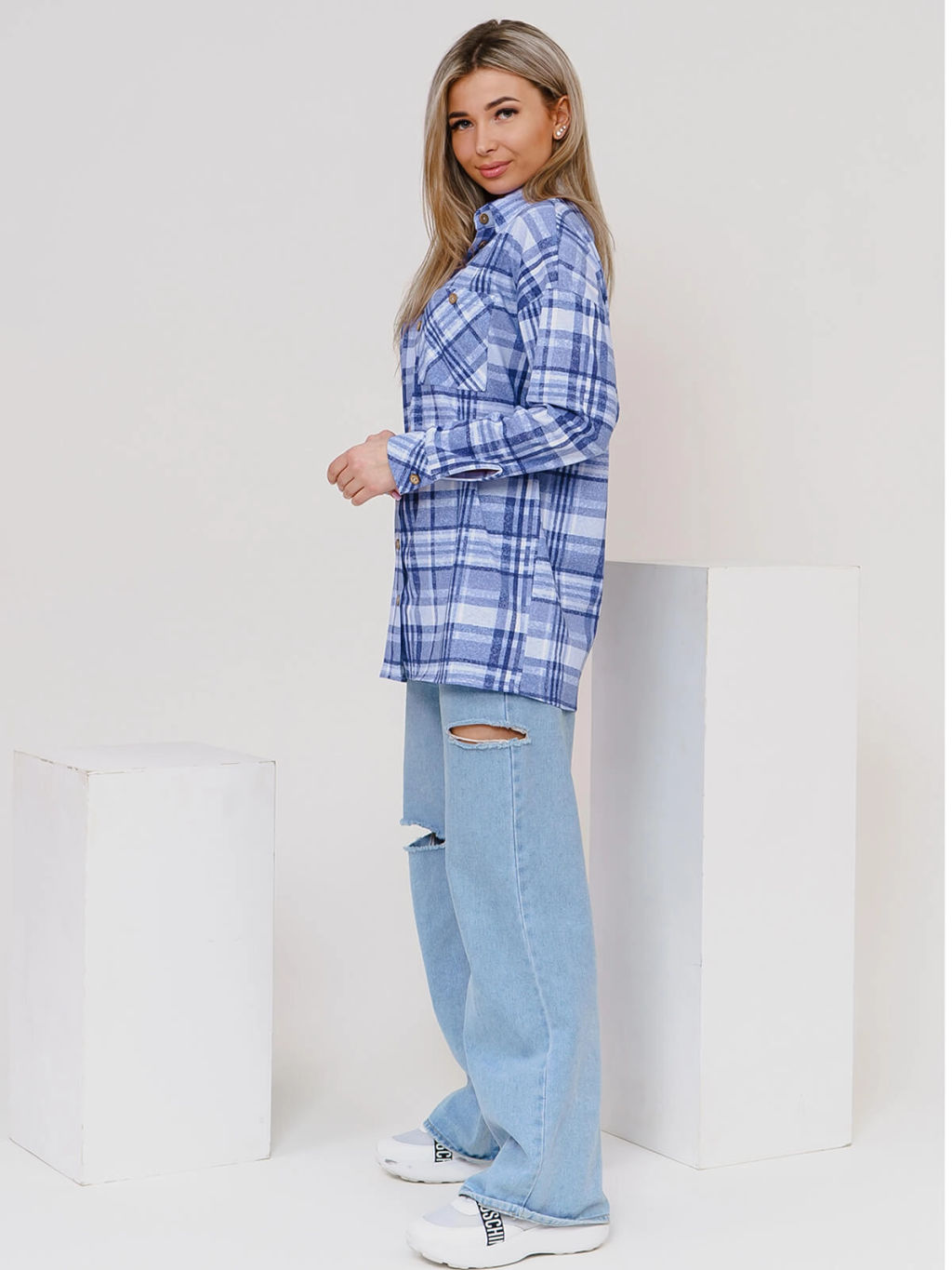 Туника женская, цвет голубой