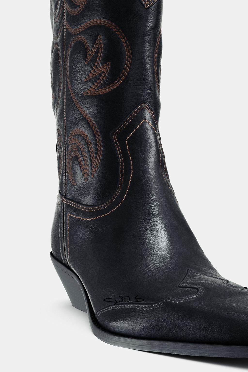 EMBROIDERED LEATHER COWBOY BOOTS