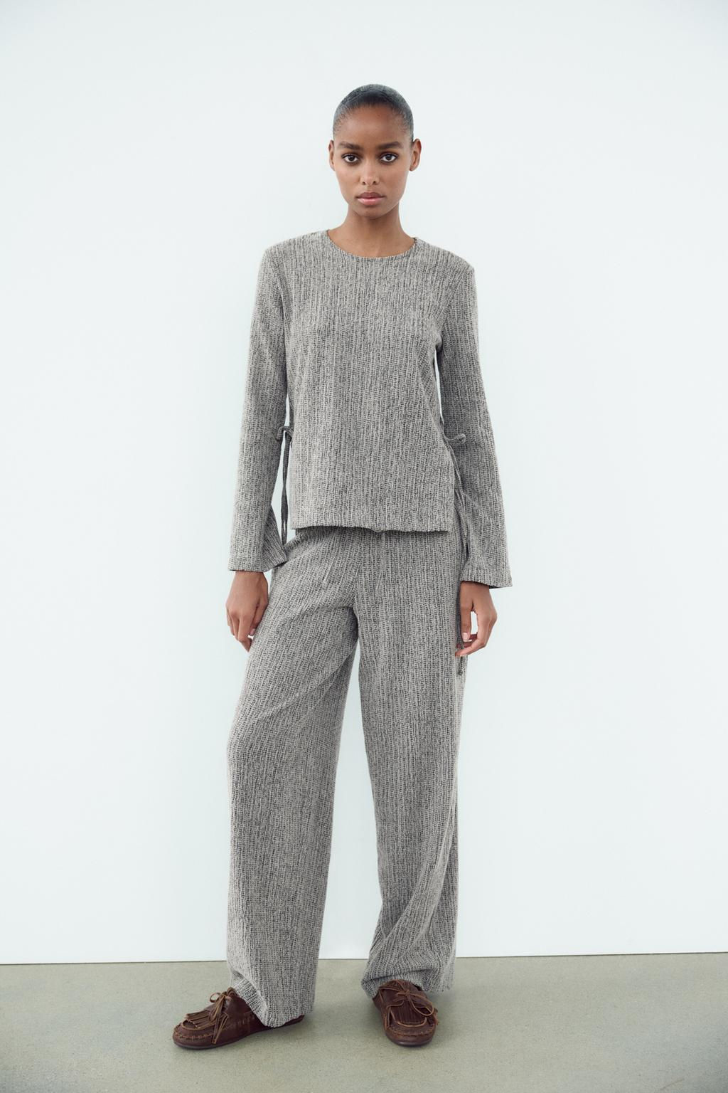 TEXTURED TOP WITH BOW - Zara фото 8