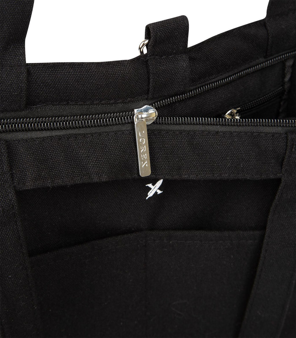 Сумка-тоут шоппер LOREX TOUT BAG OUTBOUNDS TOTAL BLACK 45x40x5 см черн. хлопок молния, 2 кармана кар - Buro фото 6