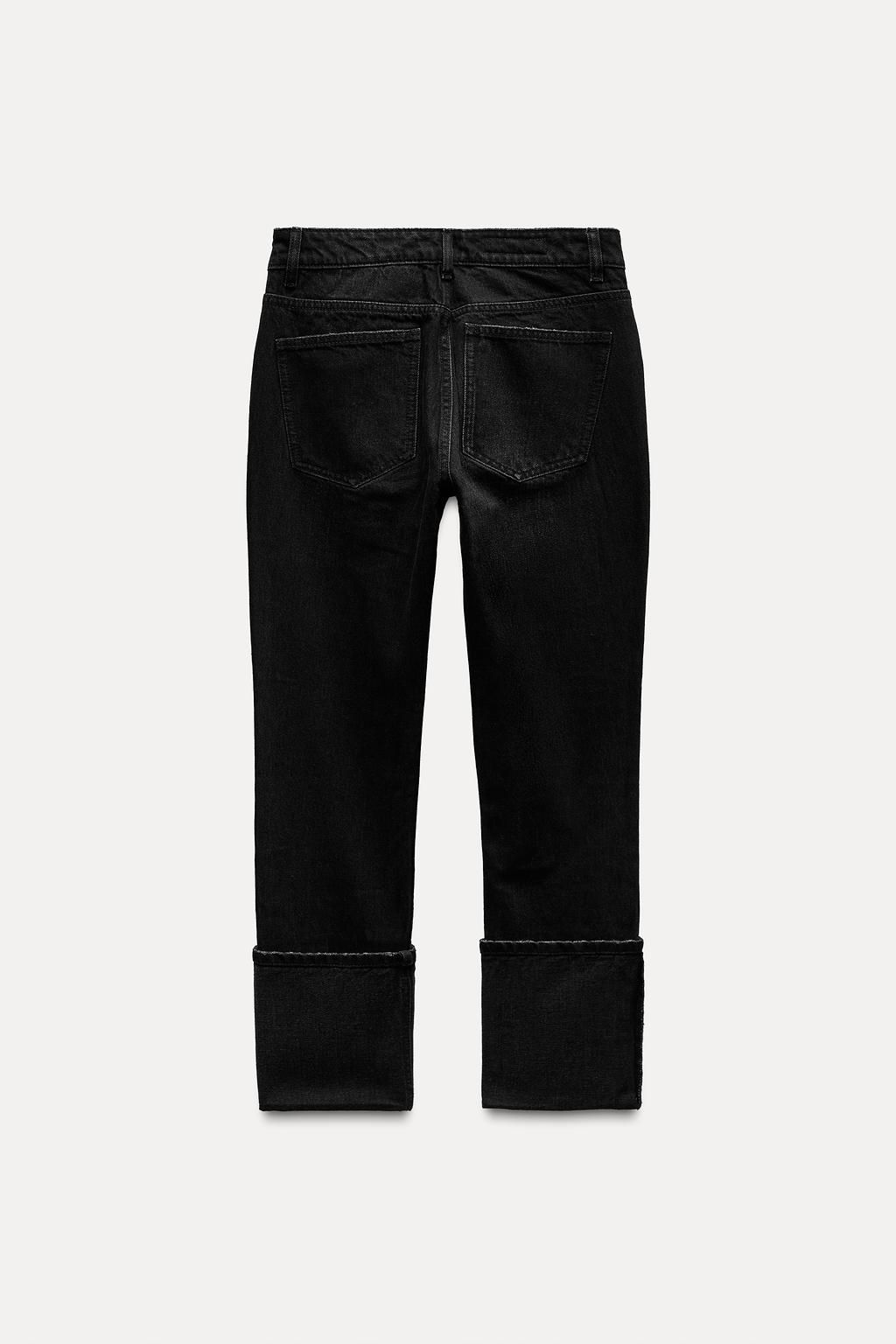 HIGH-WAIST TRF STOVE PIPE FOLDED JEANS - Zara фото 25