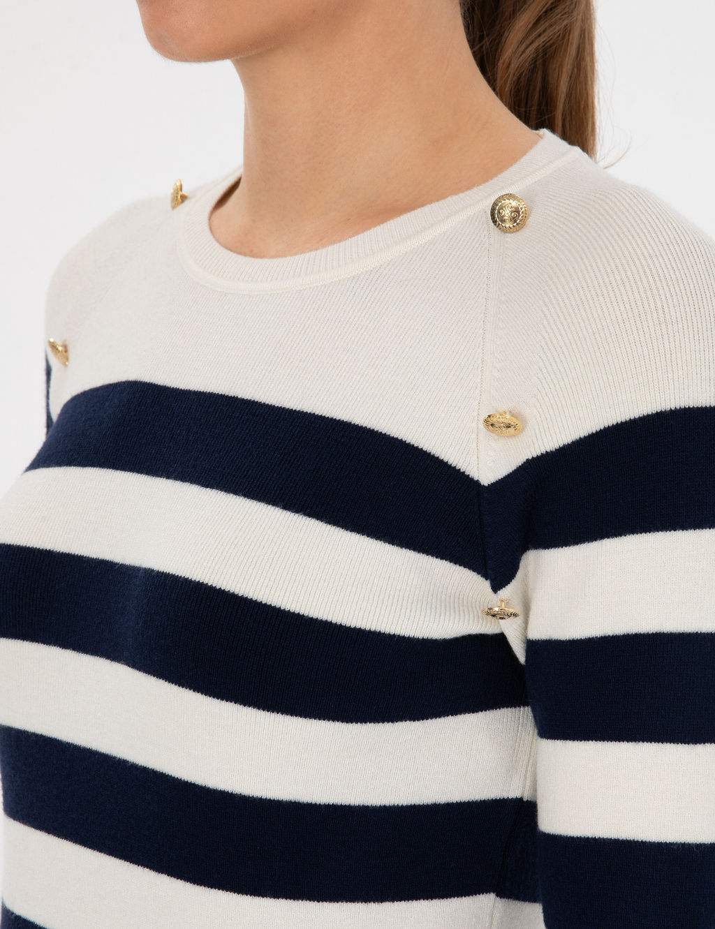 Ekru Slim Fit D__me Detayl_ Kazak