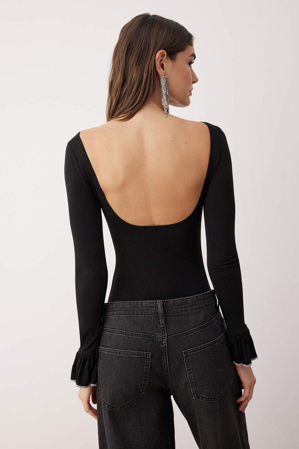 Siyah Kay?k Yaka Orme Body TPRAW26BD00025 - Trendyolmilla фото 5