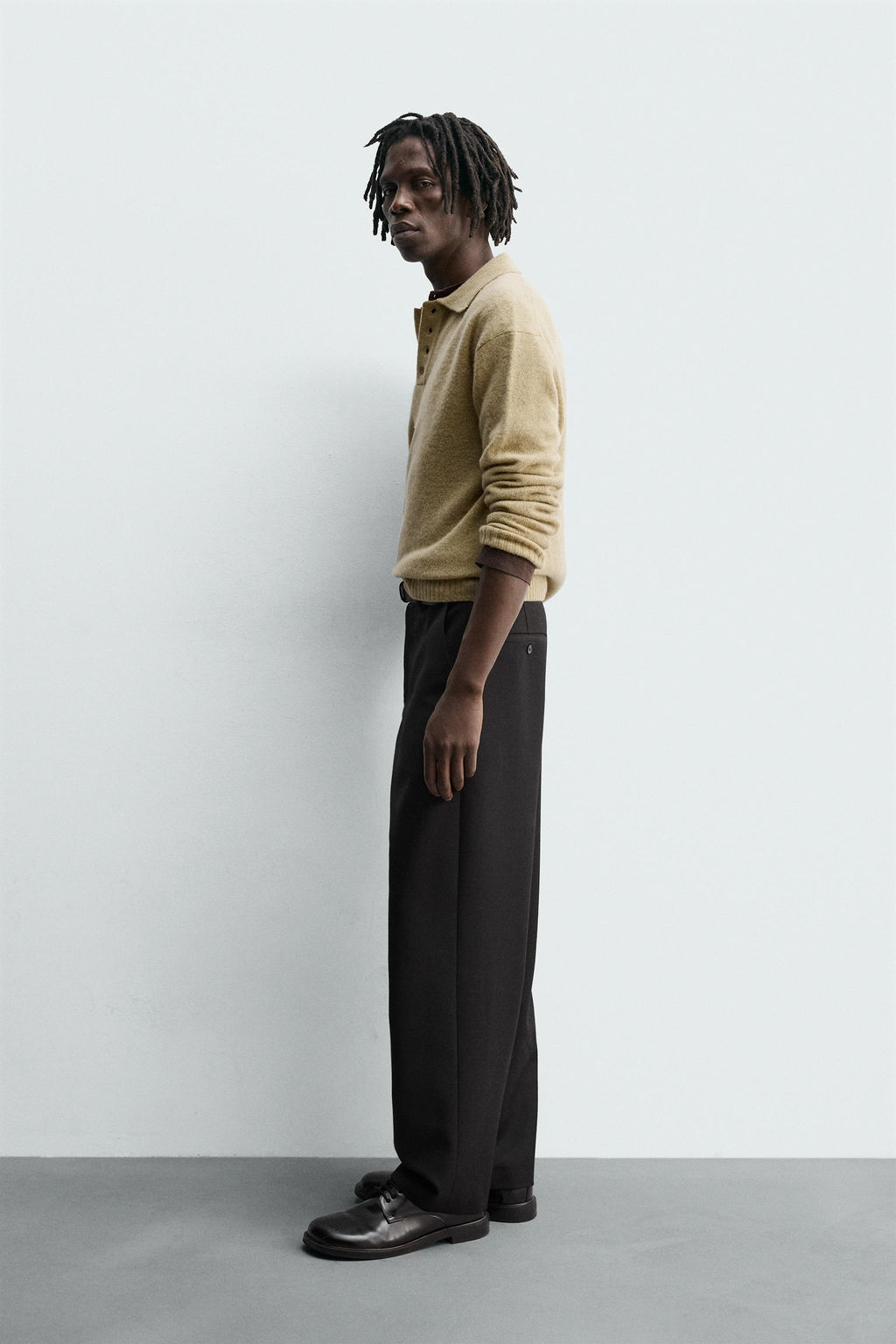 100% WOOL KNIT POLO SHIRT