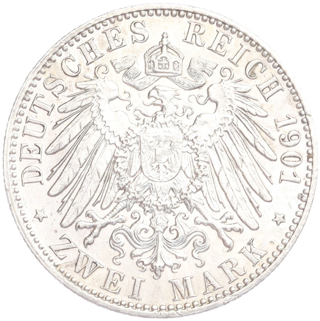 2 марки 1901 года Германия (Пруссия) 200 лет Пруссии