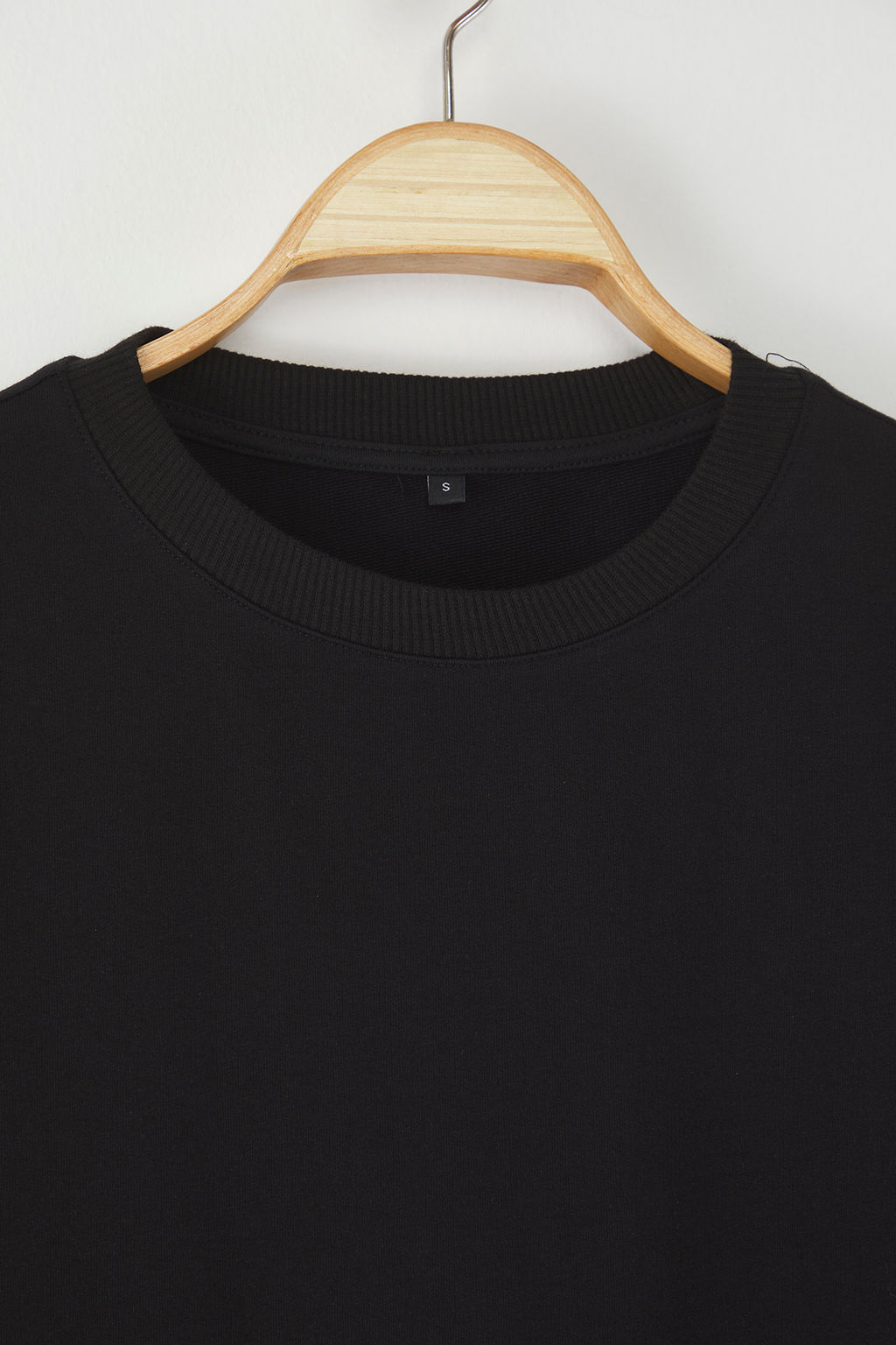 Siyah Oversize/Genis Kesim Pamuklu Kal?n Basic T-Shirt TEDSS25TS00005