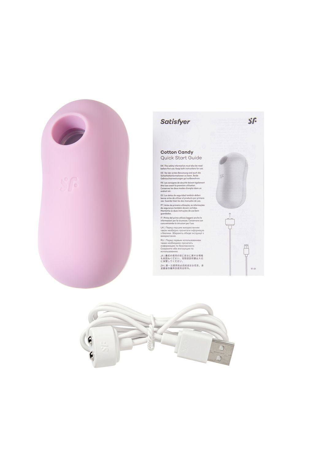 Вакуум-волновой бесконтактный стимулятор клитора Satisfyer Cotton Candy, силикон, фиолетовый  фото 12