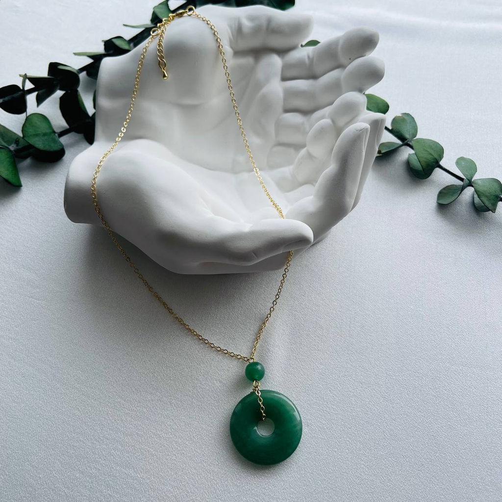 Кулон на цепочке из зеленого Авантюрина 45 см +
