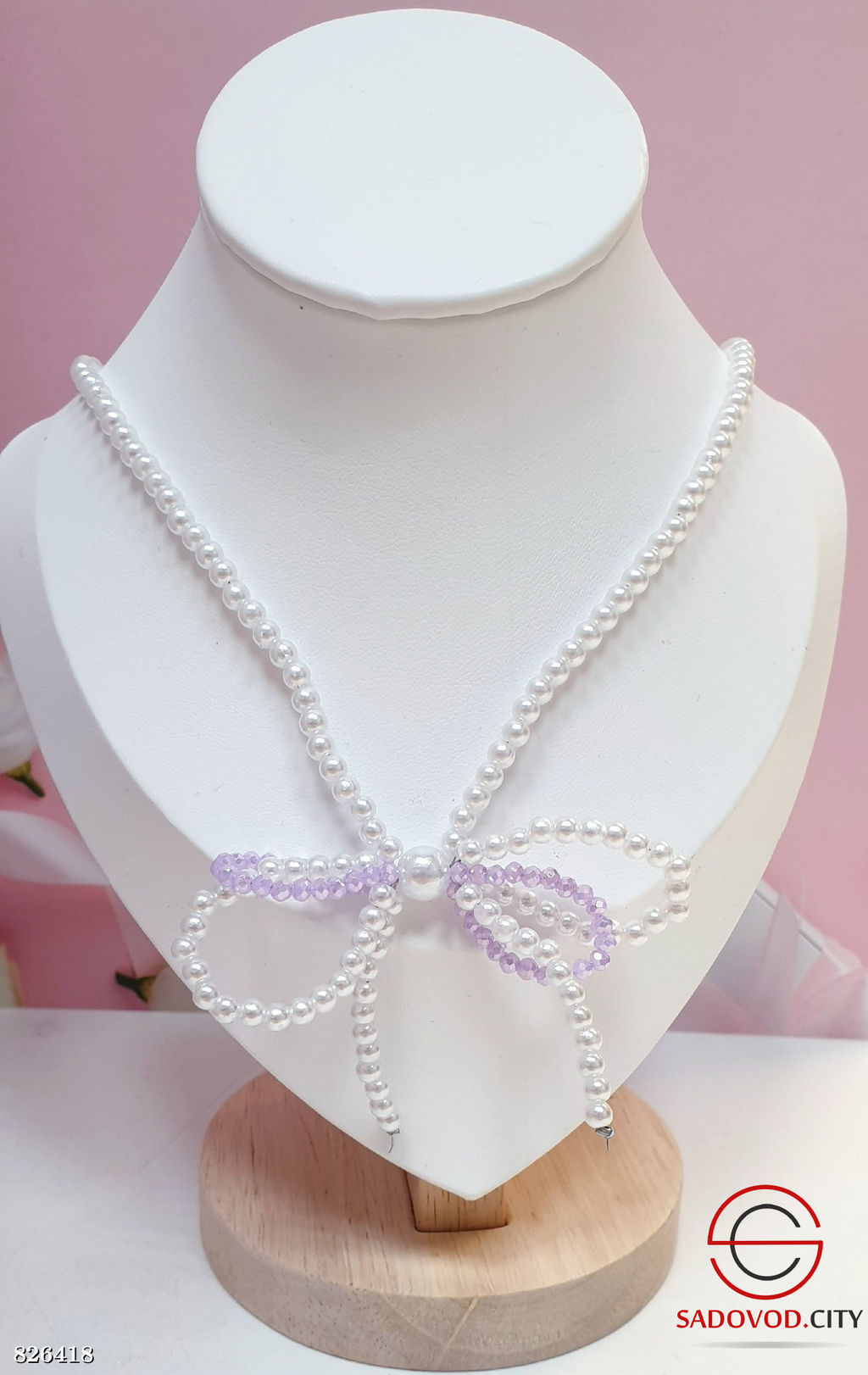 Чокер из жемчуга с бантом