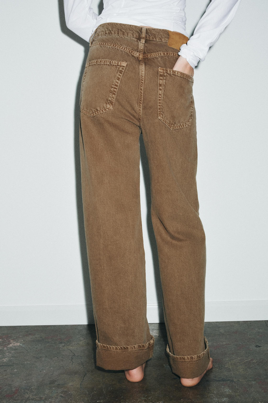 JEANS ZW COLLECTION BAGGY TIRO MEDIO / Marr?n - Zara фото 3