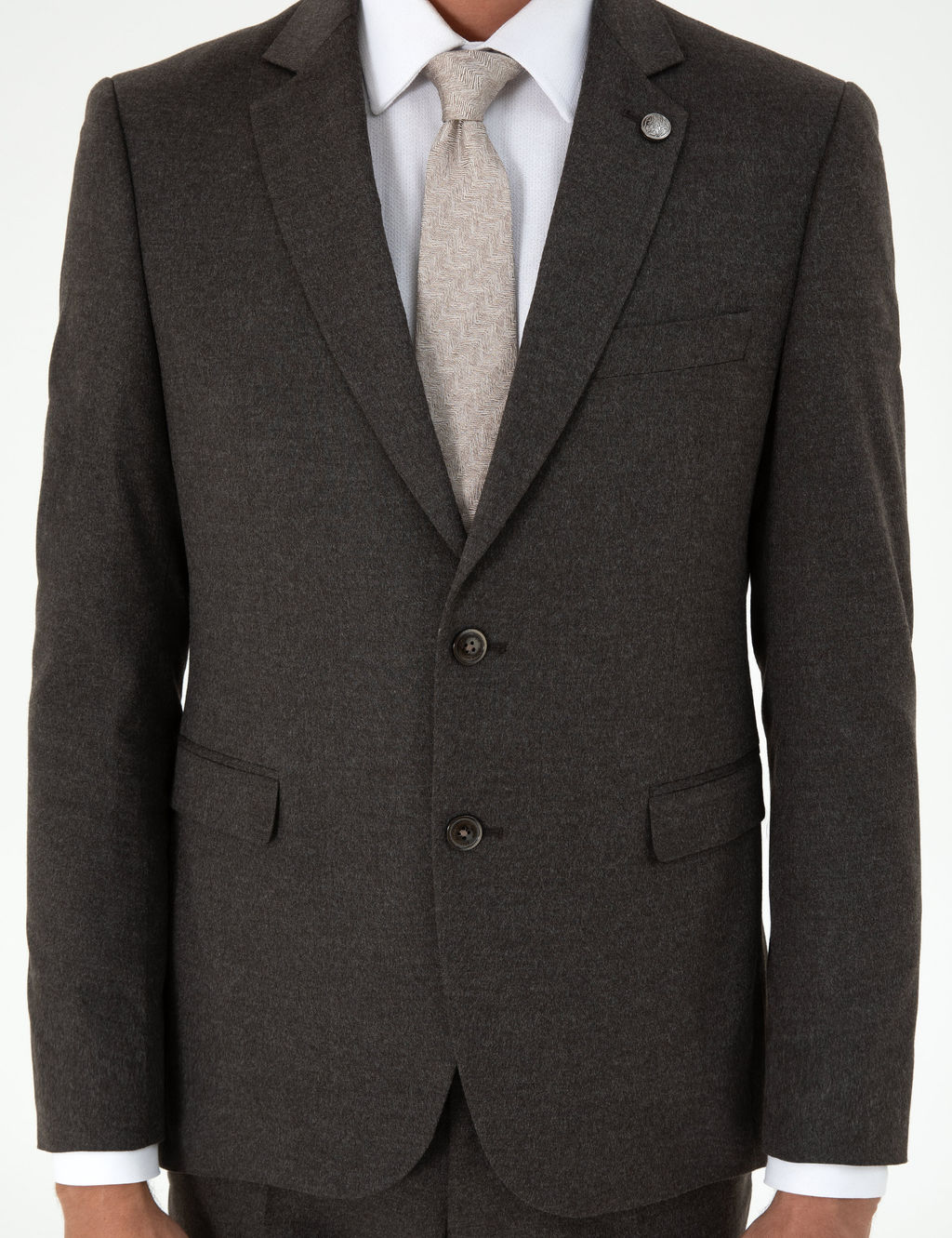 Kahverengi Slim Fit Tak_m Elbise