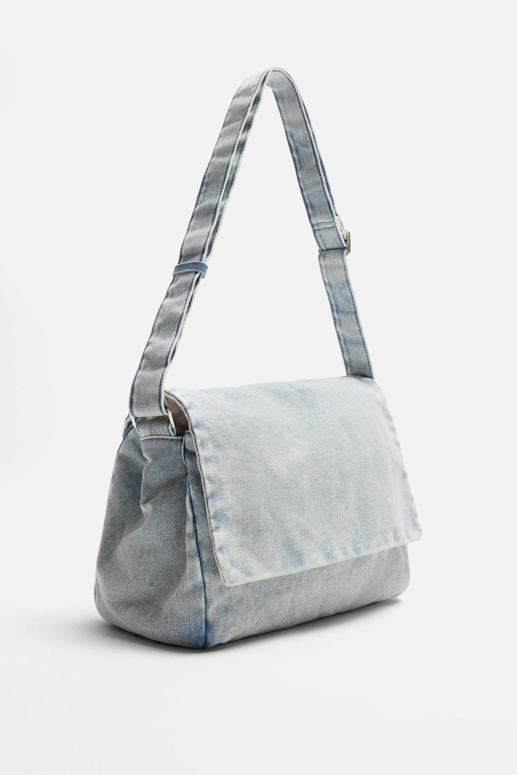 WASHED-EFFECT DENIM CROSSBODY BAG - Zara фото 2