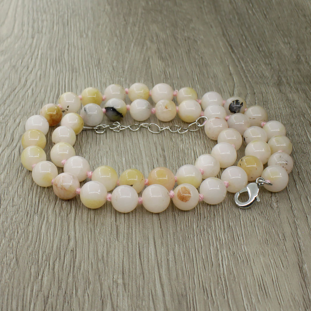 Опал бело-жёлтый, круглые 8мм, бусы 45..50см