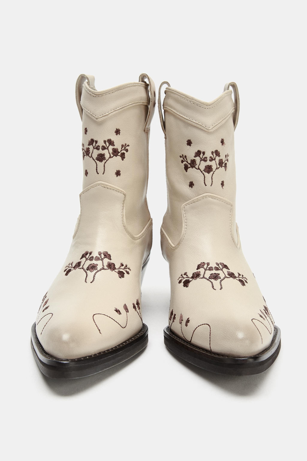 BOT?N PIEL COWBOY FLORES / blanco - Zara фото 5