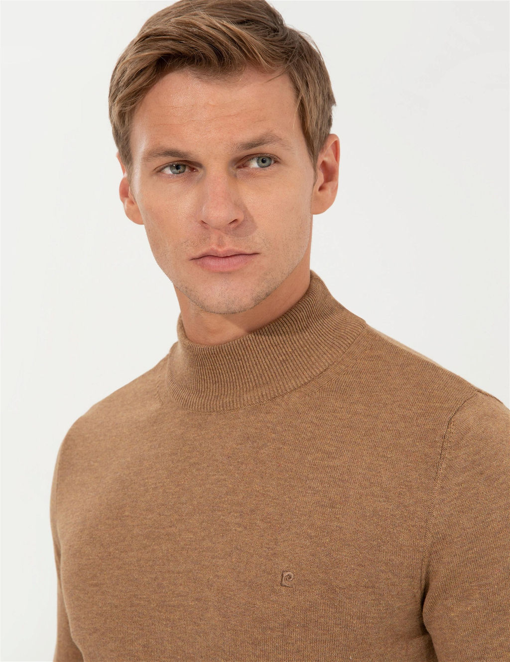 Camel Melanj Slim Fit Yar_m Bal_k__ Yaka Basic Triko Kazak - Pierre cardin фото 2
