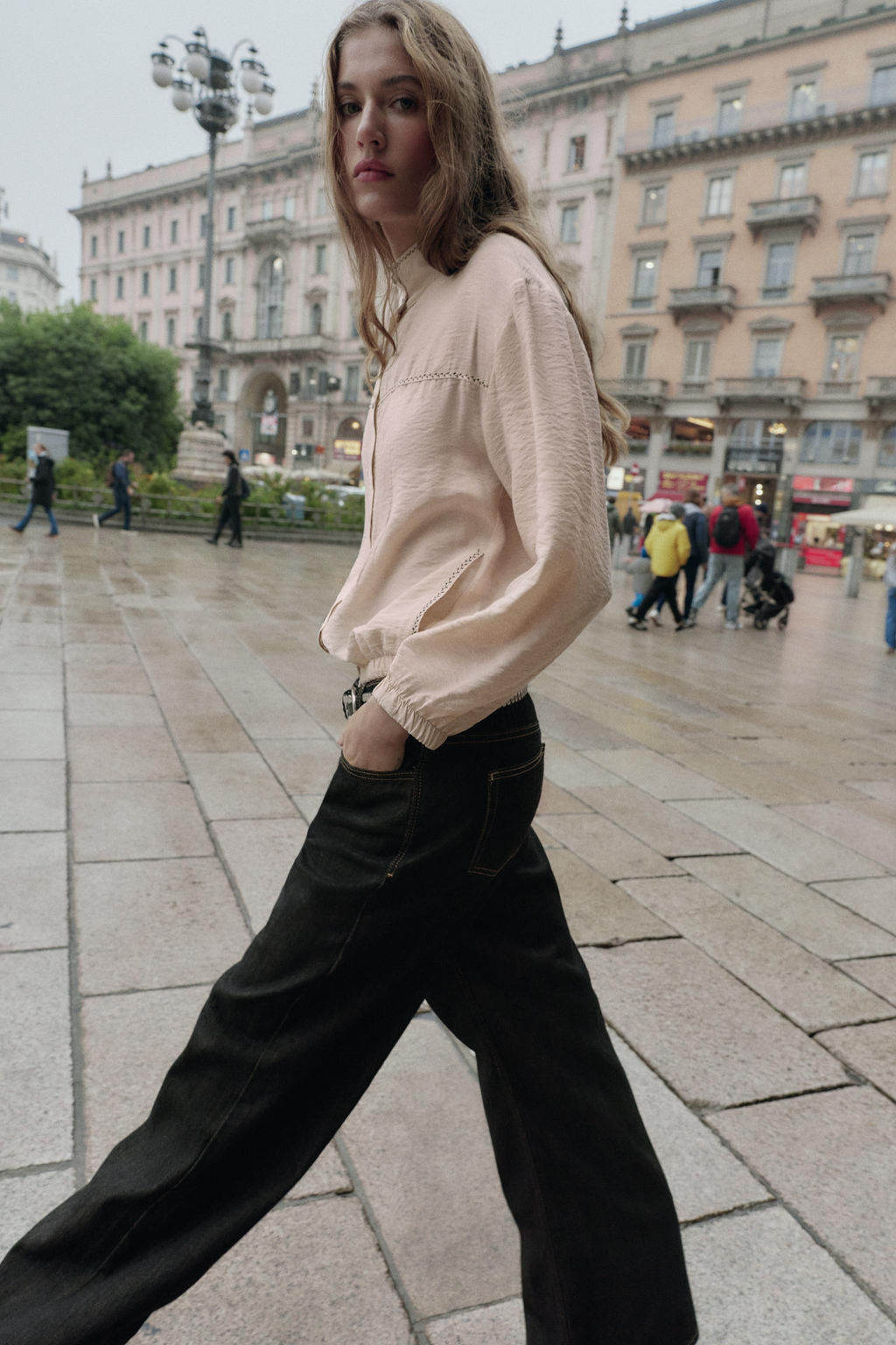 CONTRASTING SEAM BALLOON TOP - Zara фото 3