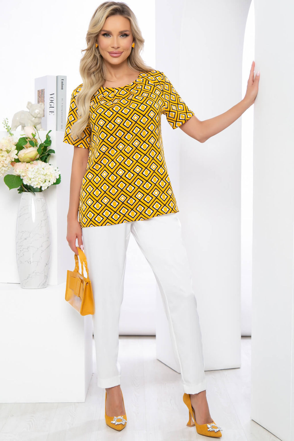 Блуза Нильда (горчица) Б5397 - Lt collection фото 4