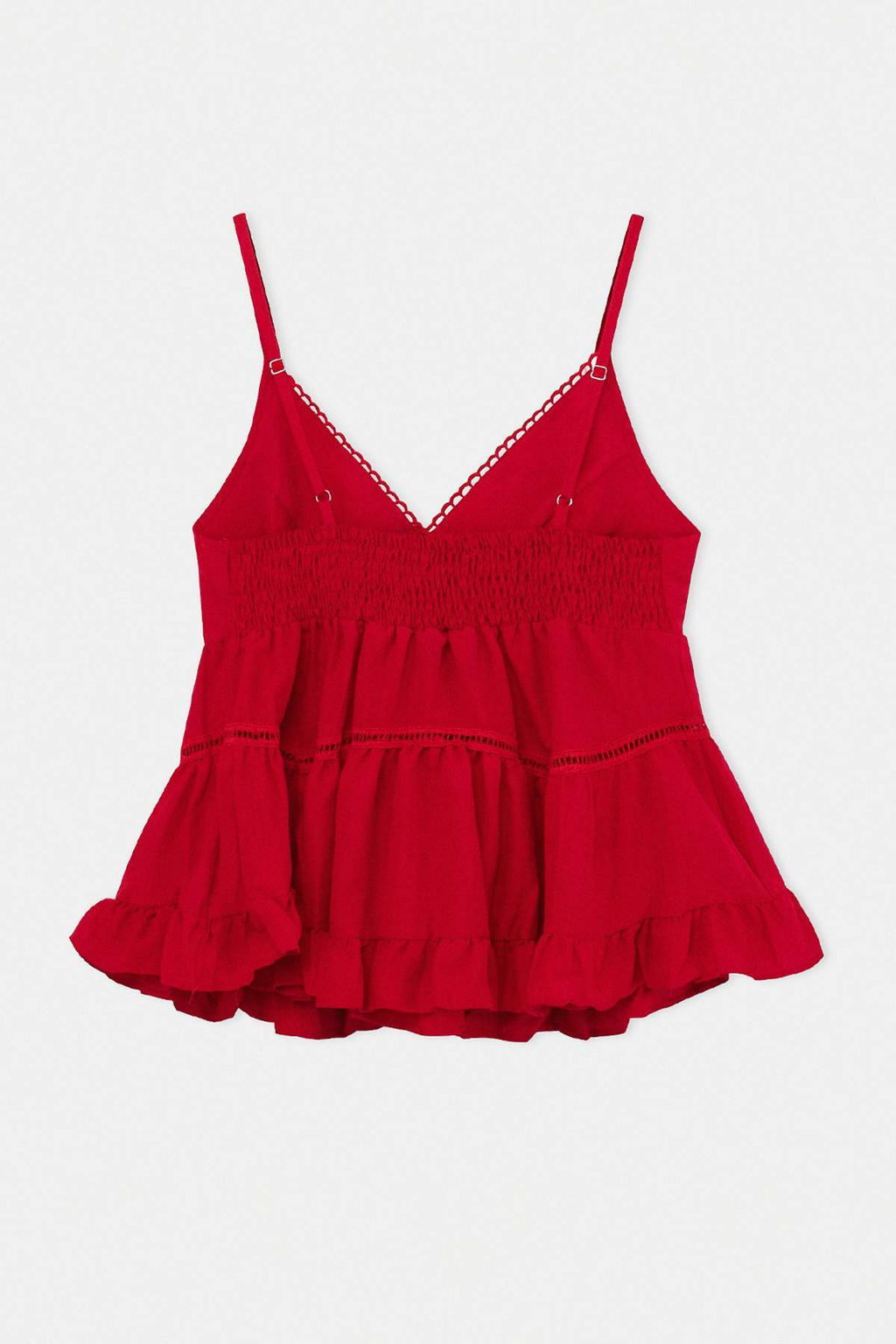 K?rm?z? Godeli S?rt? Gipe Detayl? Dokuma Bluz TWOSS26BZ00421 - Trendyolmilla фото 2