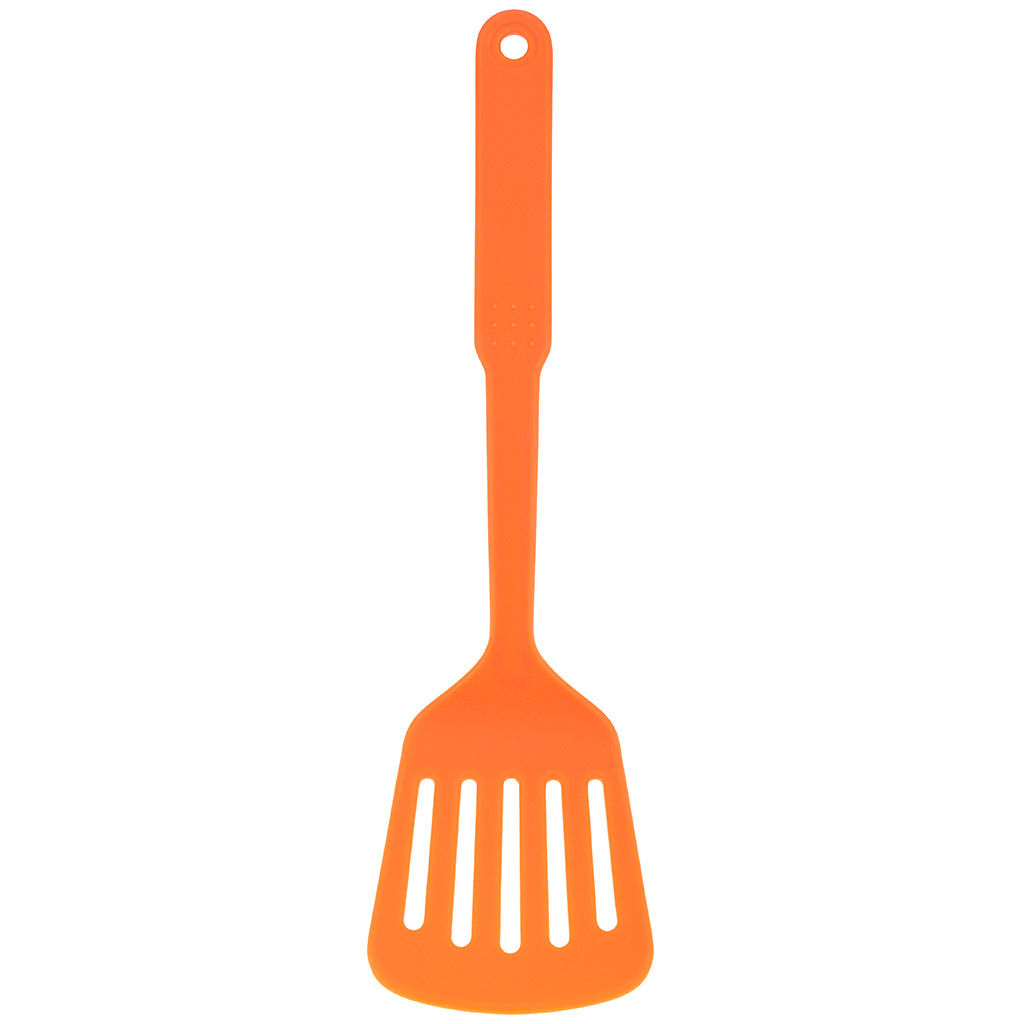 Гурман колор Лопатка кулинарная с прорезями пластмассовая для тефлоновой посуды 31,5х8,8см, цвет - оранжевый (Китай) - Домашняя мода фото 2