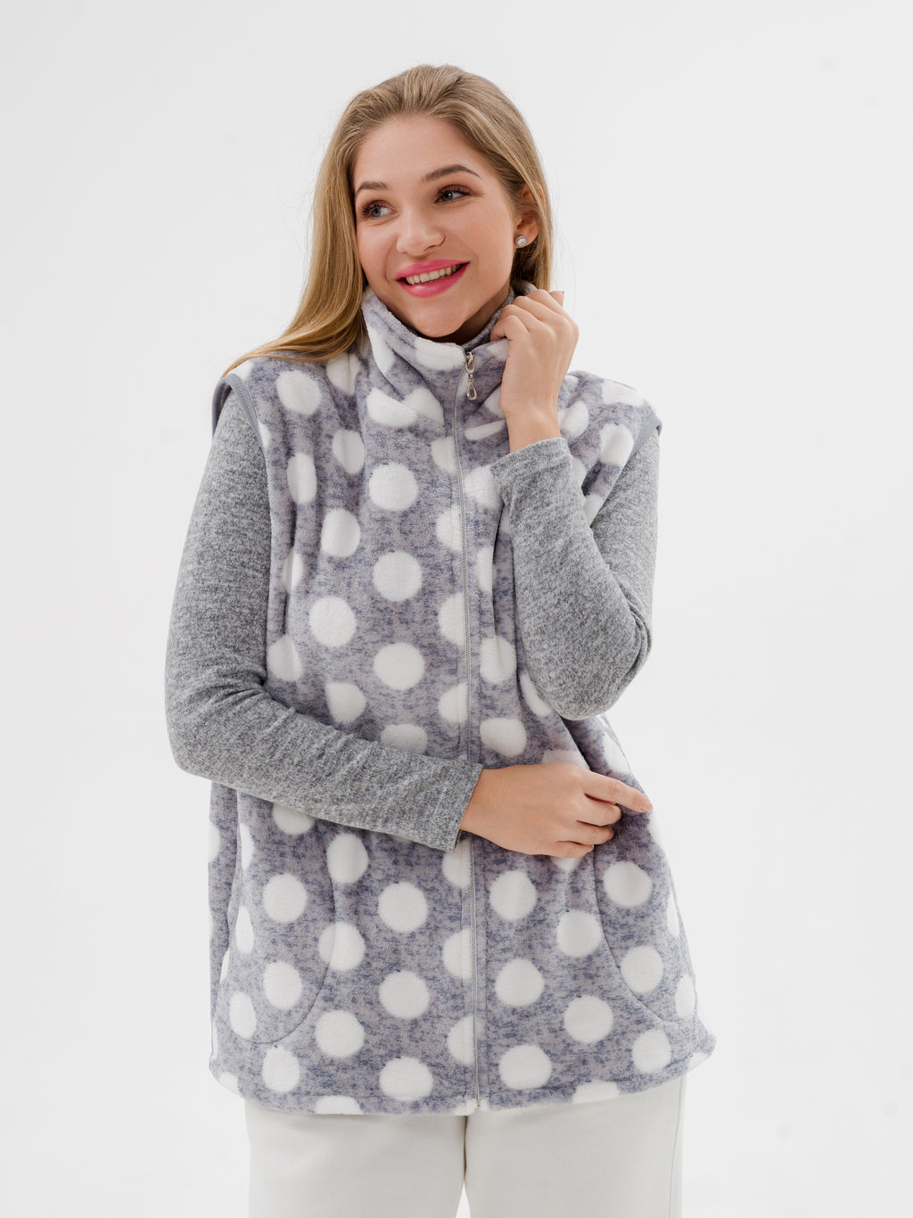 Жилет женский из ультрасофта Горох макси - Амадэль фото 7