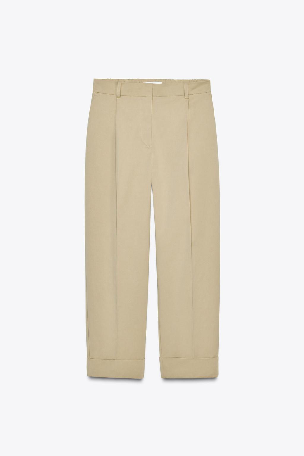 CHINO TROUSERS WITH TURN-UP HEMS - Zara фото 3