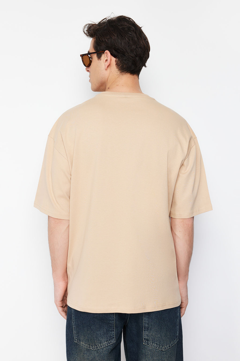 Bej Oversize Pusula Etiketli %100 Pamuklu T-Shirt TMNSS24TS00111 - Trendyolmilla фото 3