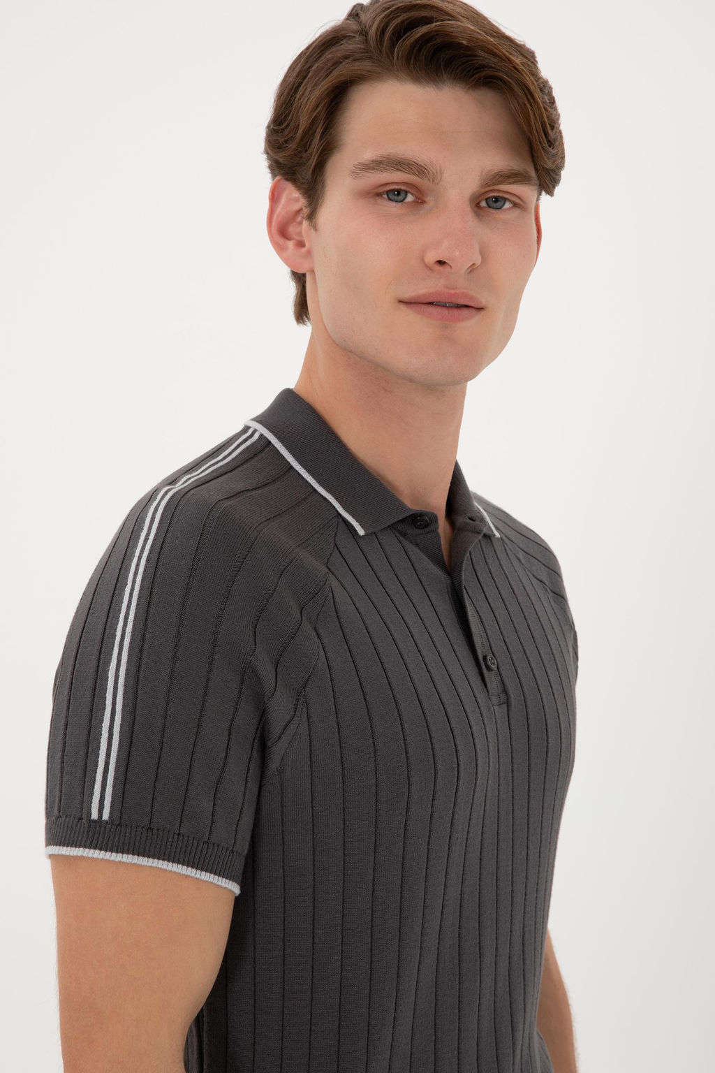 Erkek Slim Fit Bisiklet Yaka Antrasit Ti__rt - U.s. polo assn фото 2