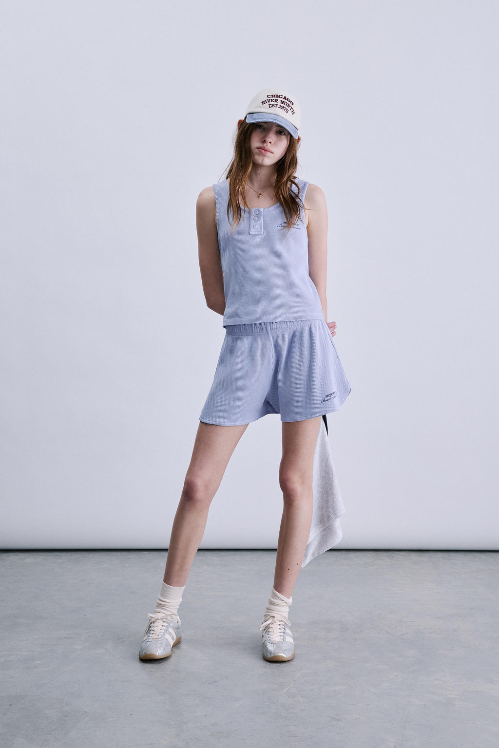 TOP WAFFLE TEXTO / Azul claro - Zara фото 7