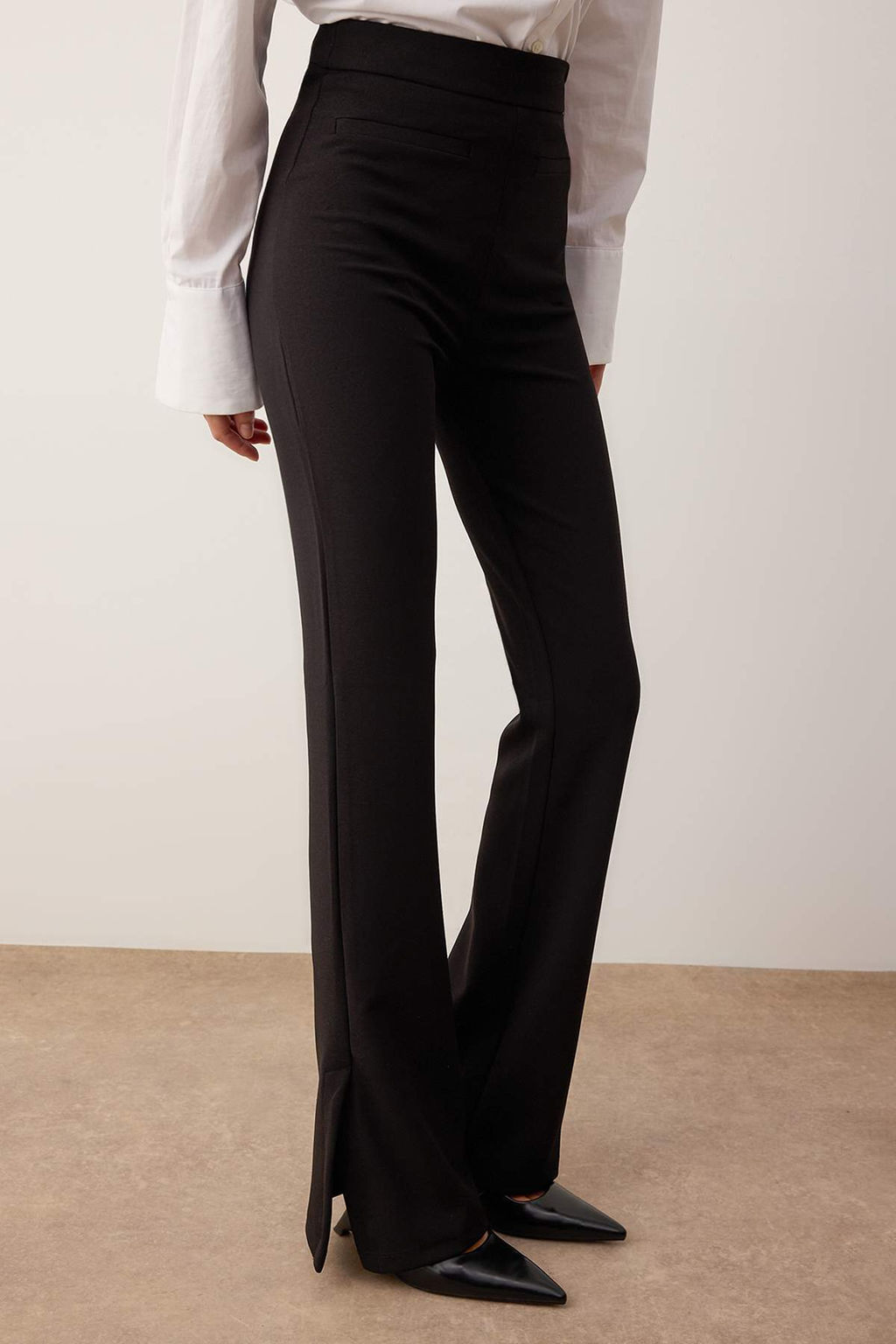 Siyah Wide Leg/Genis Paca Esnek Kal?n Orme Pantolon TWOAW26PL00073 - Trendyolmilla фото 3