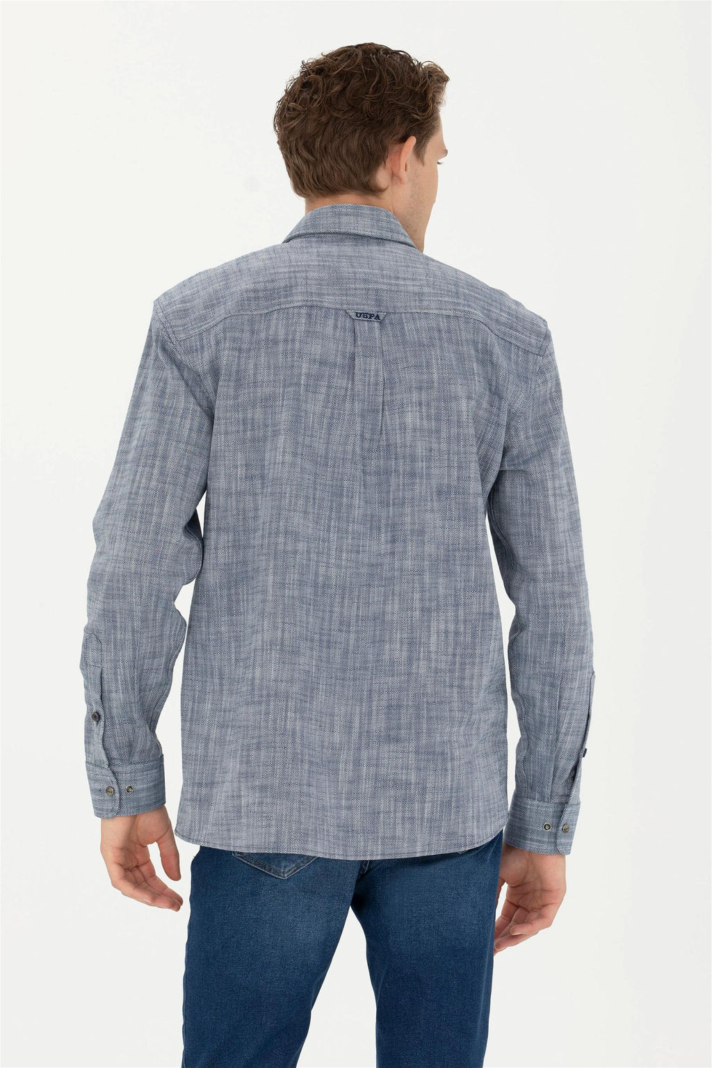 Мужская темно-синяя рубашка с длинным рукавом - U.s. polo assn фото 12