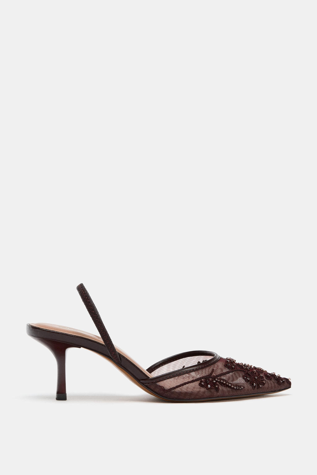 RHINESTONE MESH SLINGBACK HEELS - Zara фото 3