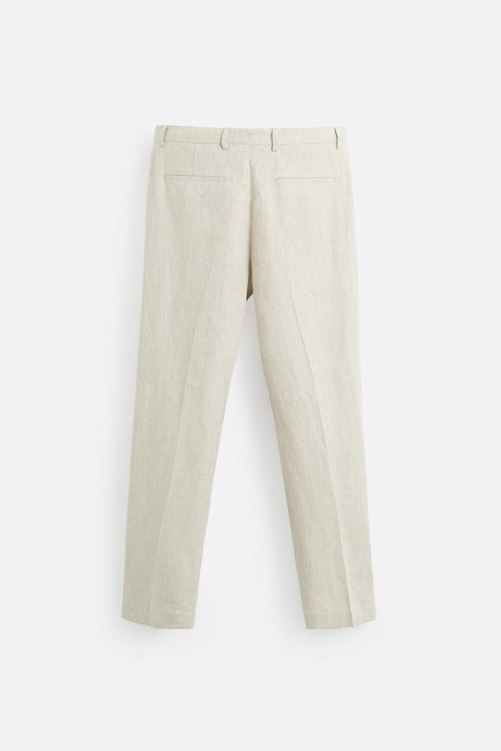 100% LINEN PLEATED TROUSERS - Zara фото 19