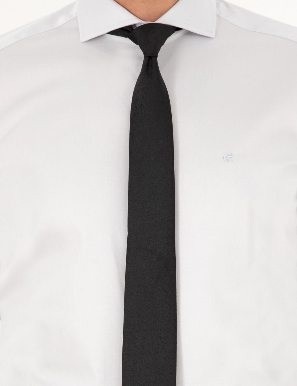 Светло-серая классическая рубашка приталенного кроя с итальянским воротником - Cacharel фото 6