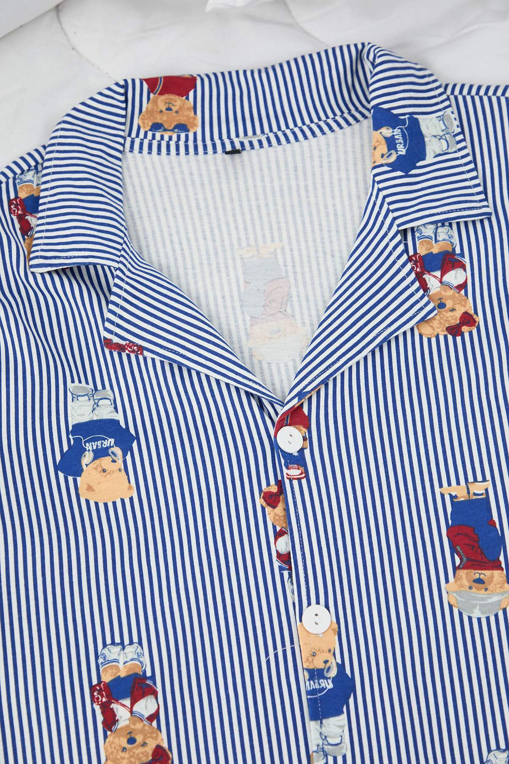 Lacivert Ay?c?k Desen Couple/Cift Regular Gomlek-Pantolon Pijama Tak?m? TMNAW26PT00031 - Trendyolmilla фото 2