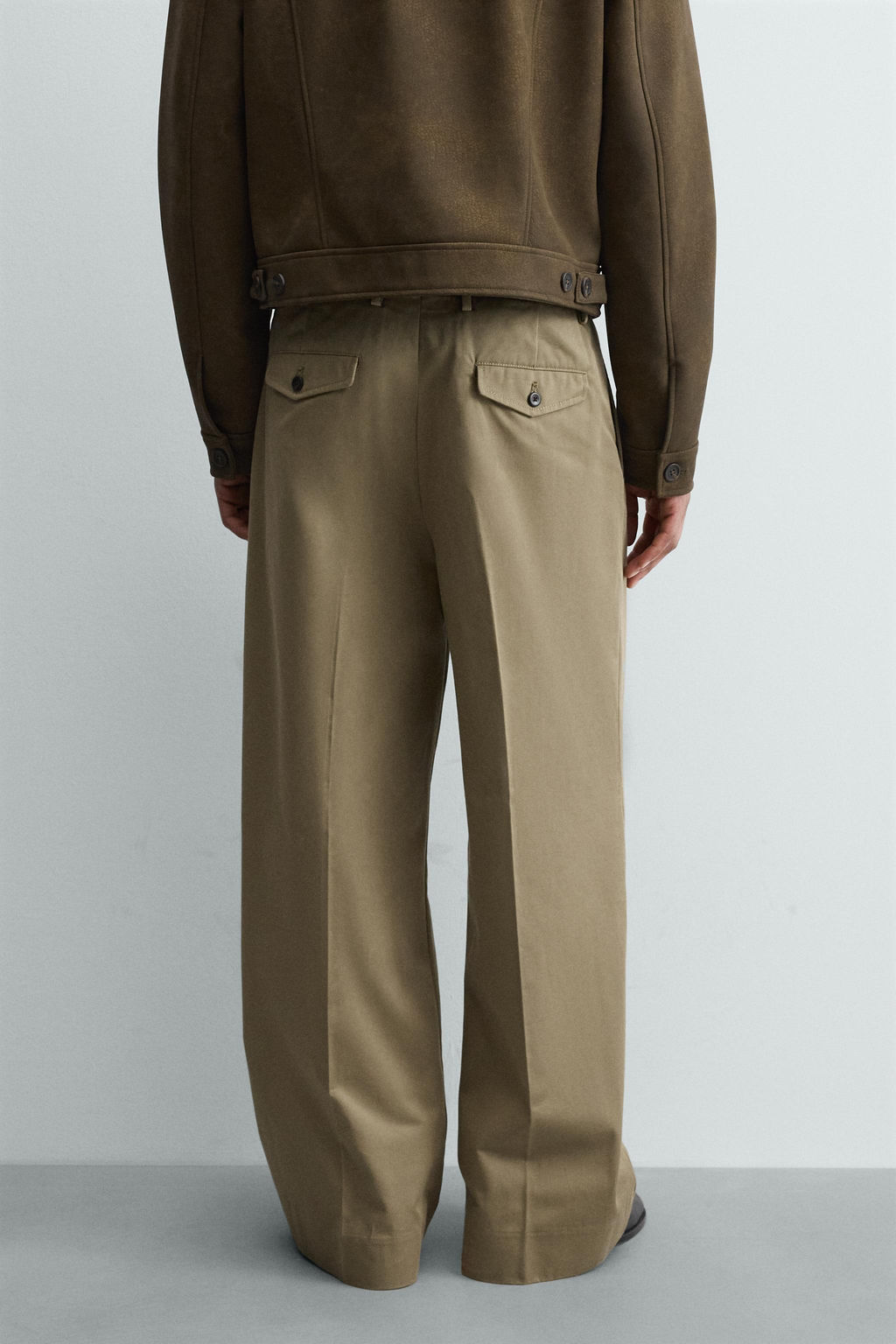 PANTAL?N WIDE FIT PLIEGUES / Beige - Zara фото 3