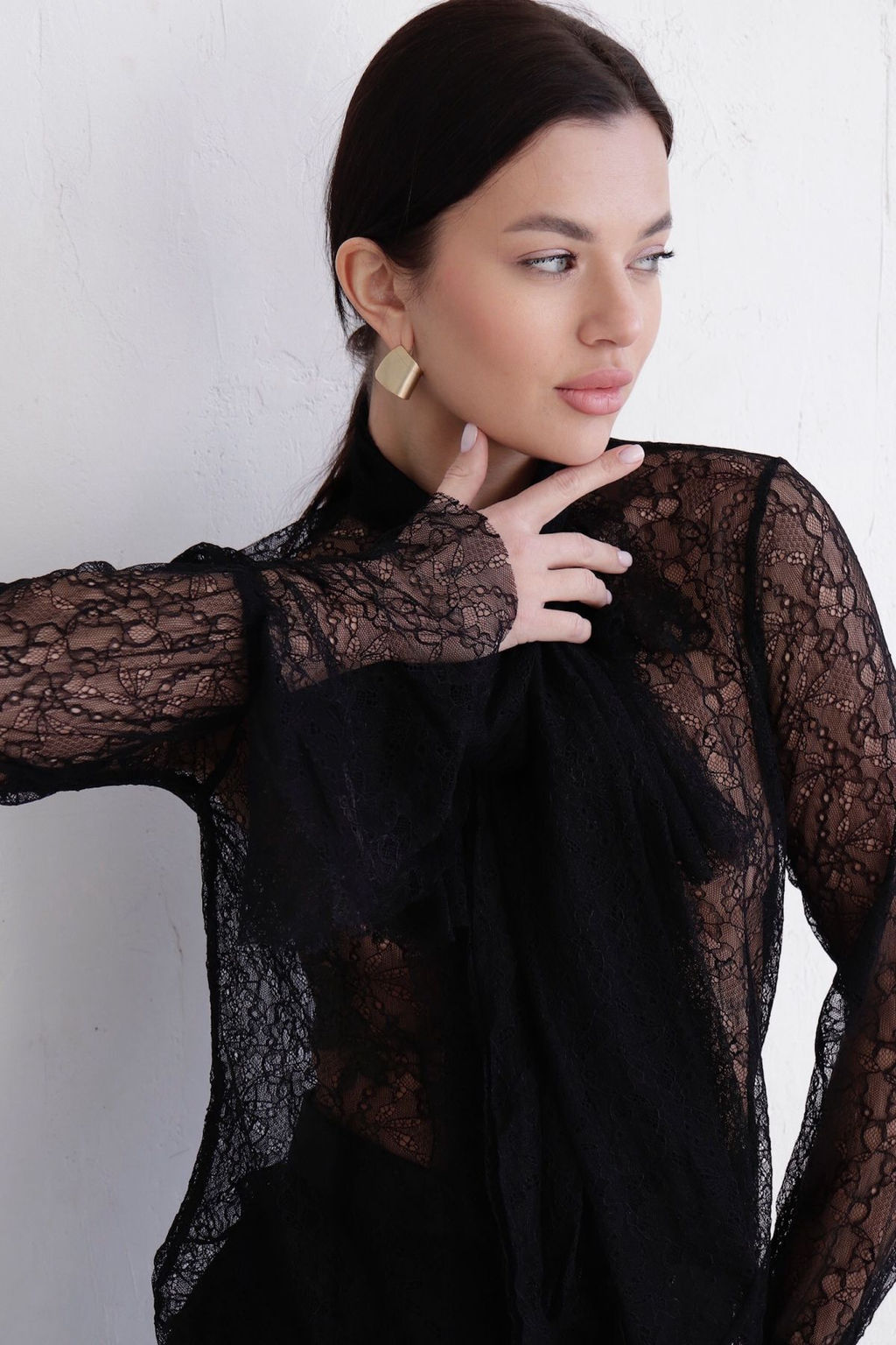 Блуза кружевная чёрная - Martichelli фото 5