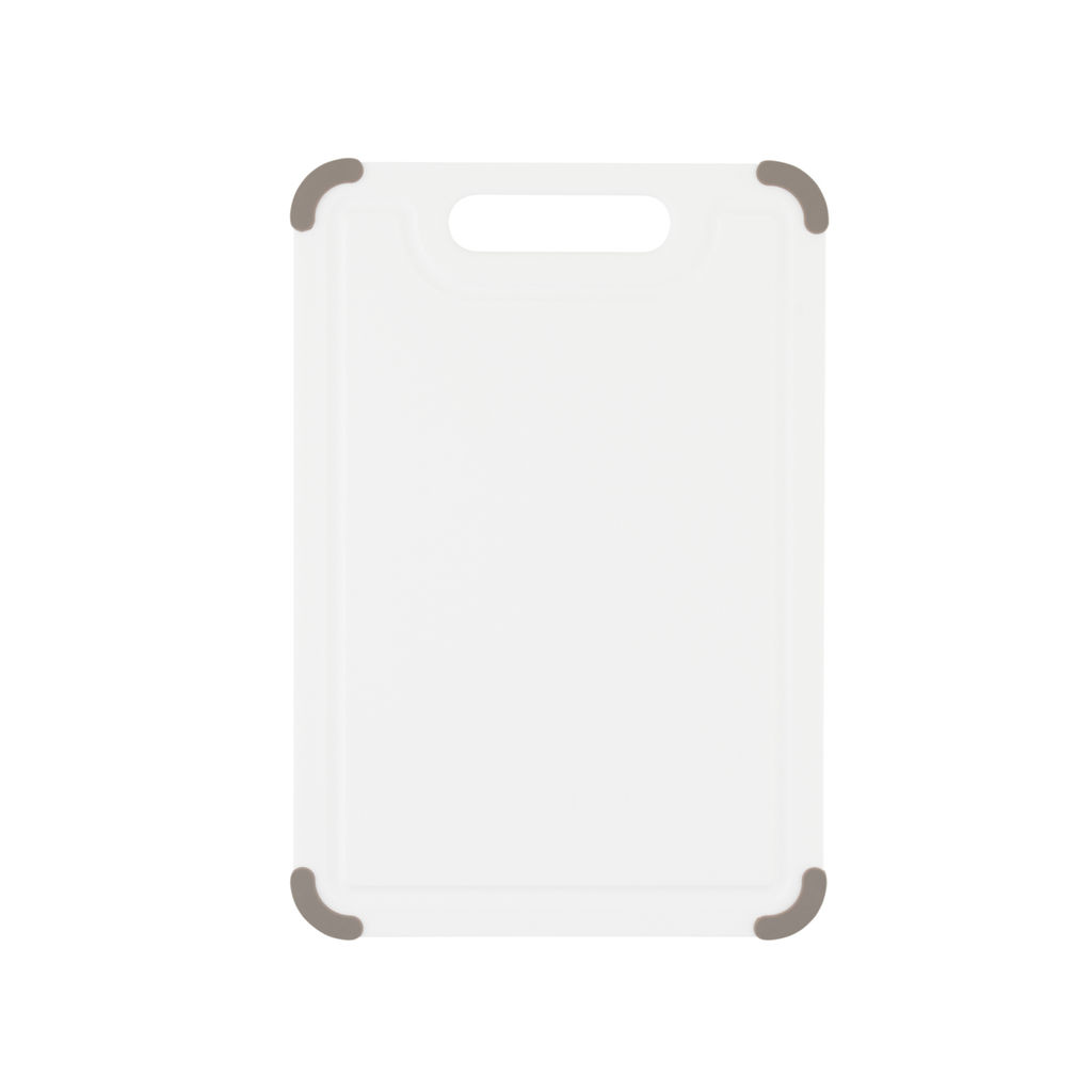 50425 GIPFEL Доска разделочная ECO 35х24 см с желобом для удержания жидкости, с силиконовыми ножками против скольжения. Материал: пластик, силикон. Цвет доски: белый, цвет ножек: серый  фото 2