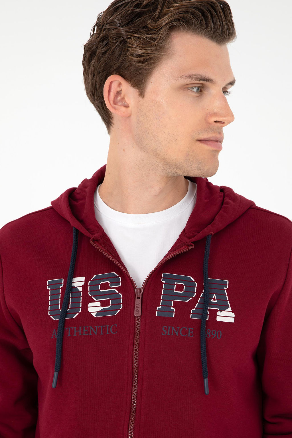Мужской бордовый вязаный кардиган - U.s. polo assn фото 2