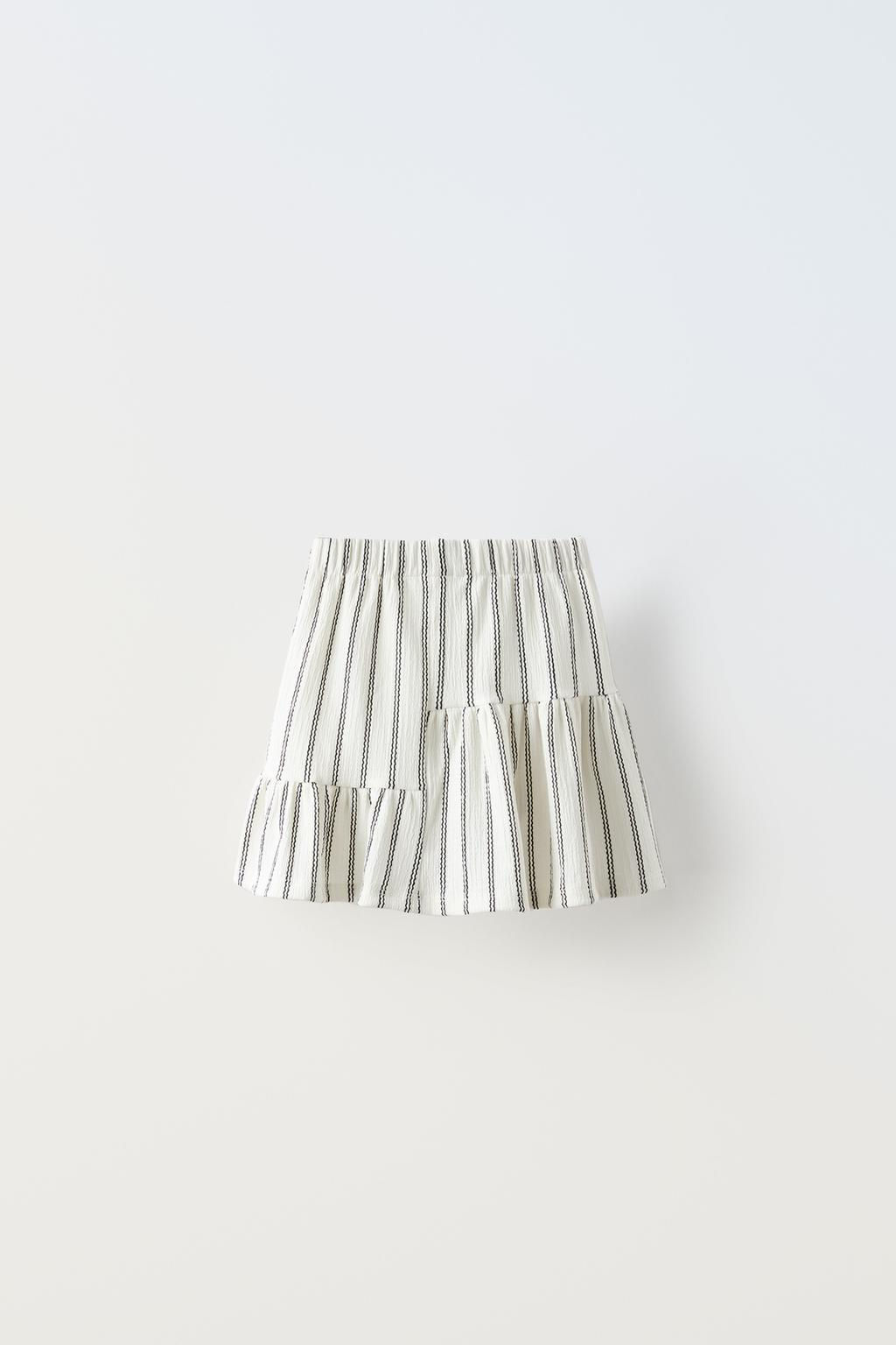 STRIPED TEXTURED TOP AND SKIRT CO-ORD - Zara фото 5