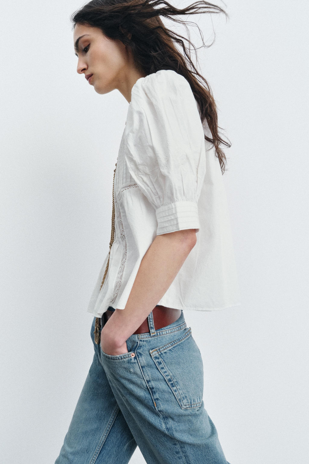 ZW COLLECTION LACE BLOUSE - Zara фото 18