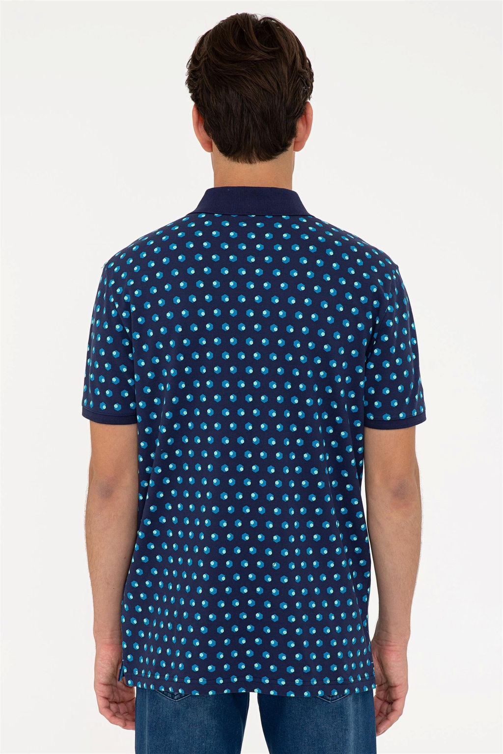 Мужская темно-синяя футболка с воротником-поло - U.s. polo assn фото 3