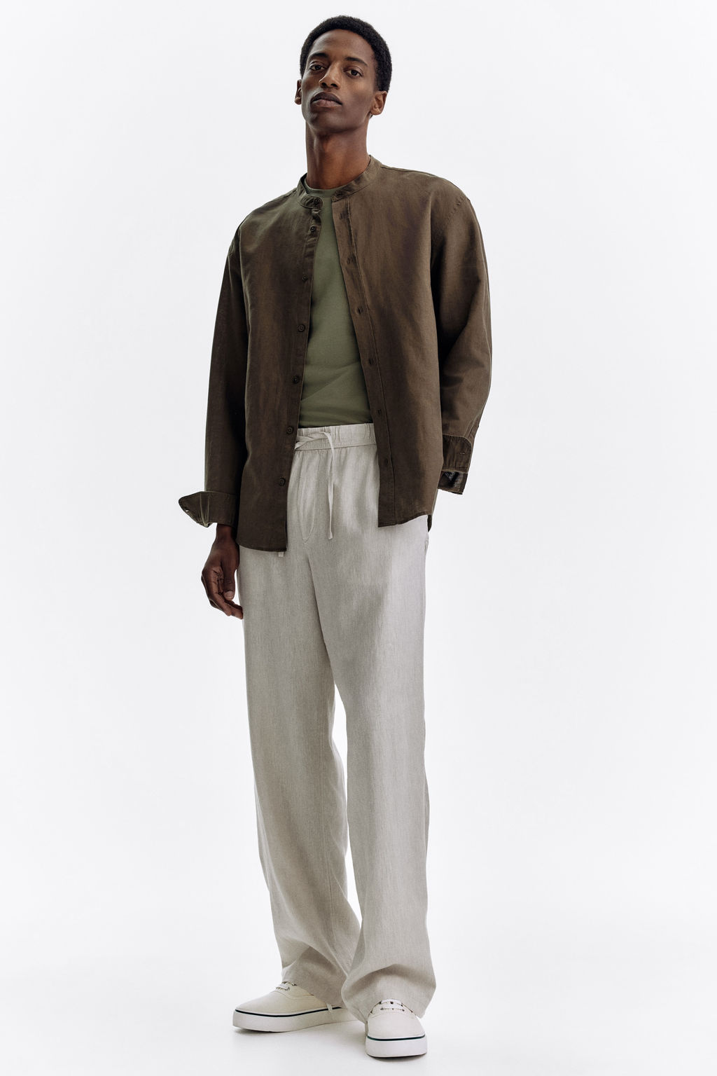 Pantal?n en mezcla de lino Relaxed Fit - H&m фото 4