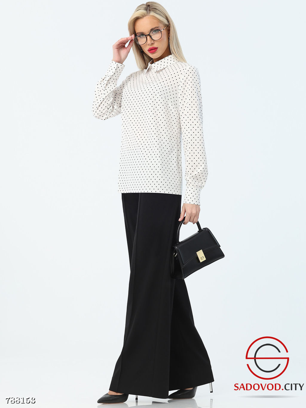 Блузка в горошек классическая - Bruno фото 2