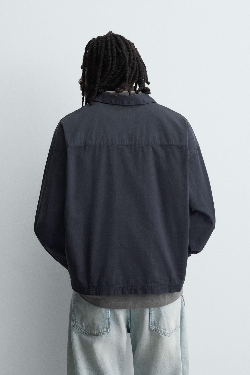 DENIM ZIP-UP POLO SHIRT - Zara фото 3